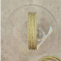 Erik & Mike - Women's Glitter Thin Metal Bangle Set Of 6 Bracelets