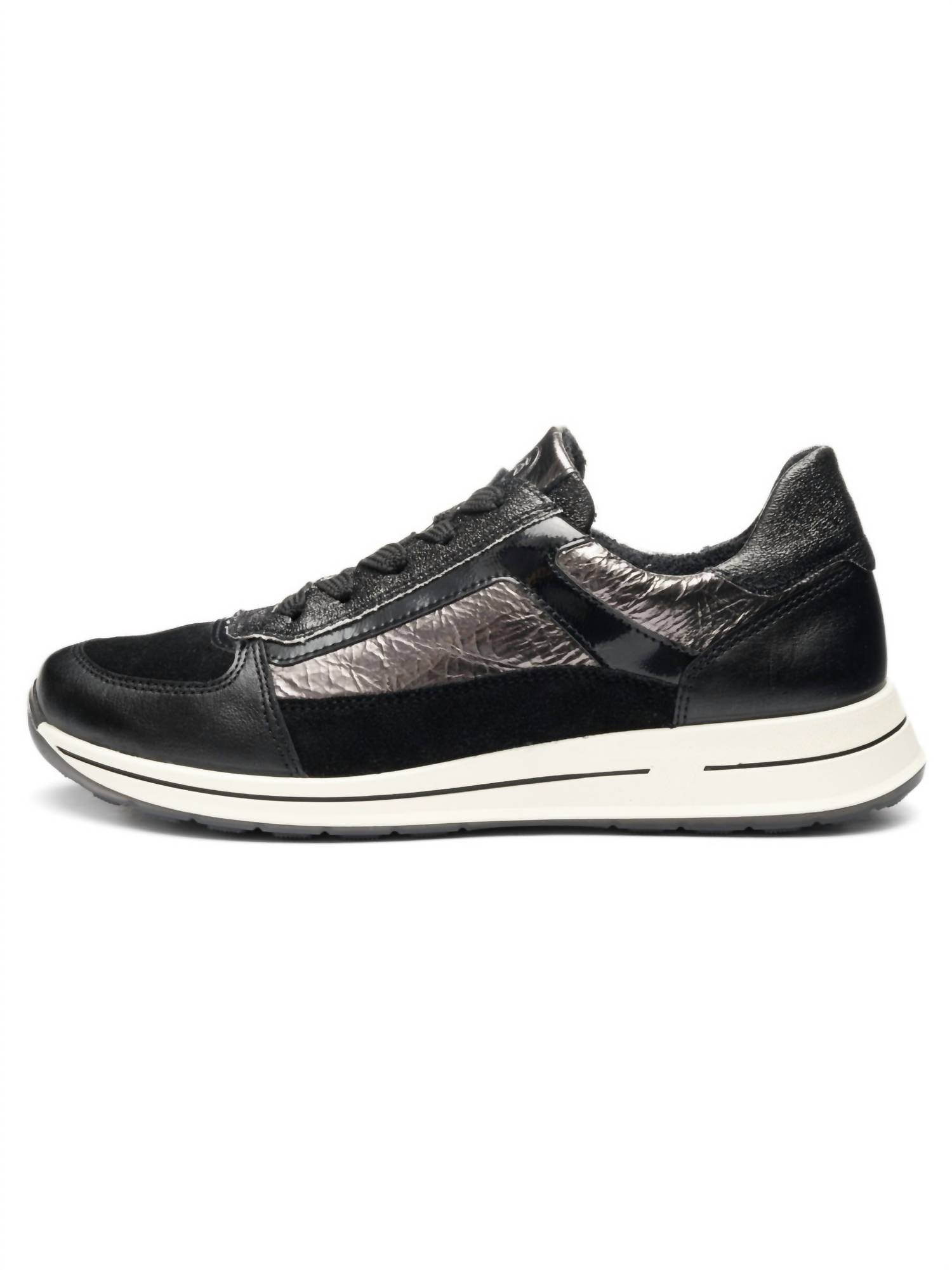 Ara Women's Obsidian Sneaker in black steel - women's sneaker - detail view