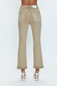 PISTOLA Lennon High Rise Bootcut Jeans in mink snow - women's jeans - detail view
