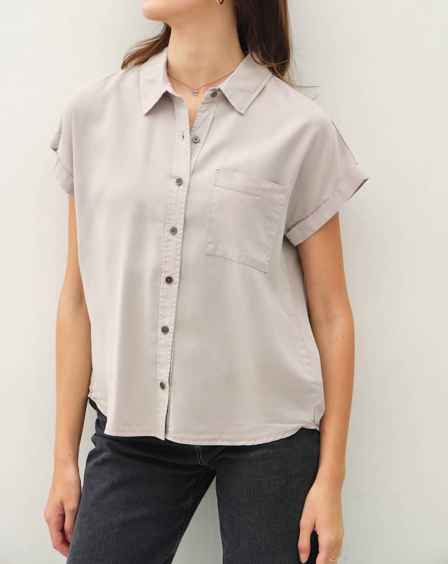 Be Cool - Dolman Button Down Short Sleeve Shirt