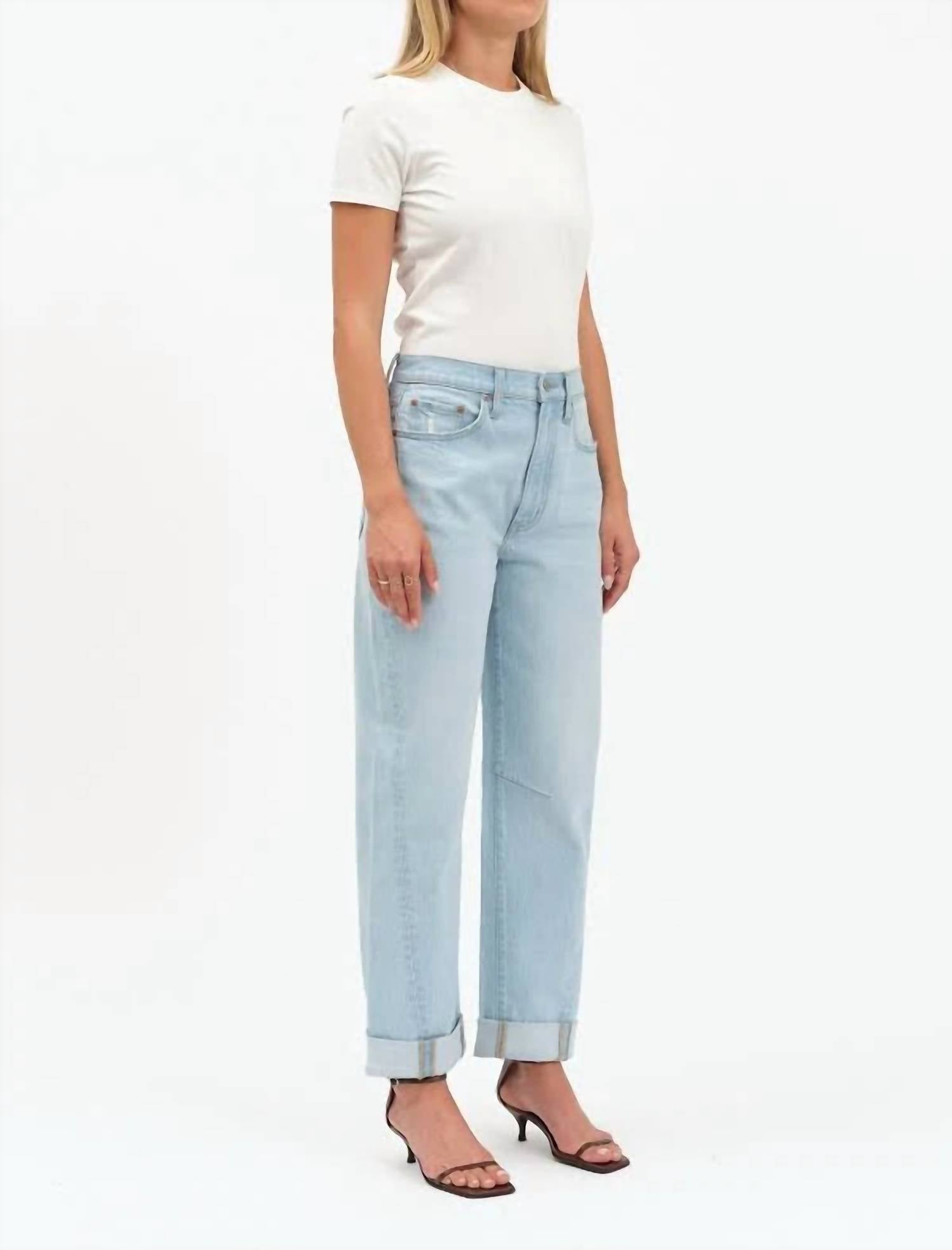 DAZE Venice Barrel Leg Jeans in slow dance - women's jeans - detail view