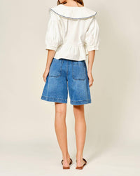 Aaron & Amber - Willow Embroidered Sailor Collar Blouse
