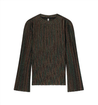Summum - Lurex Stripes Plisse Jersey Top
