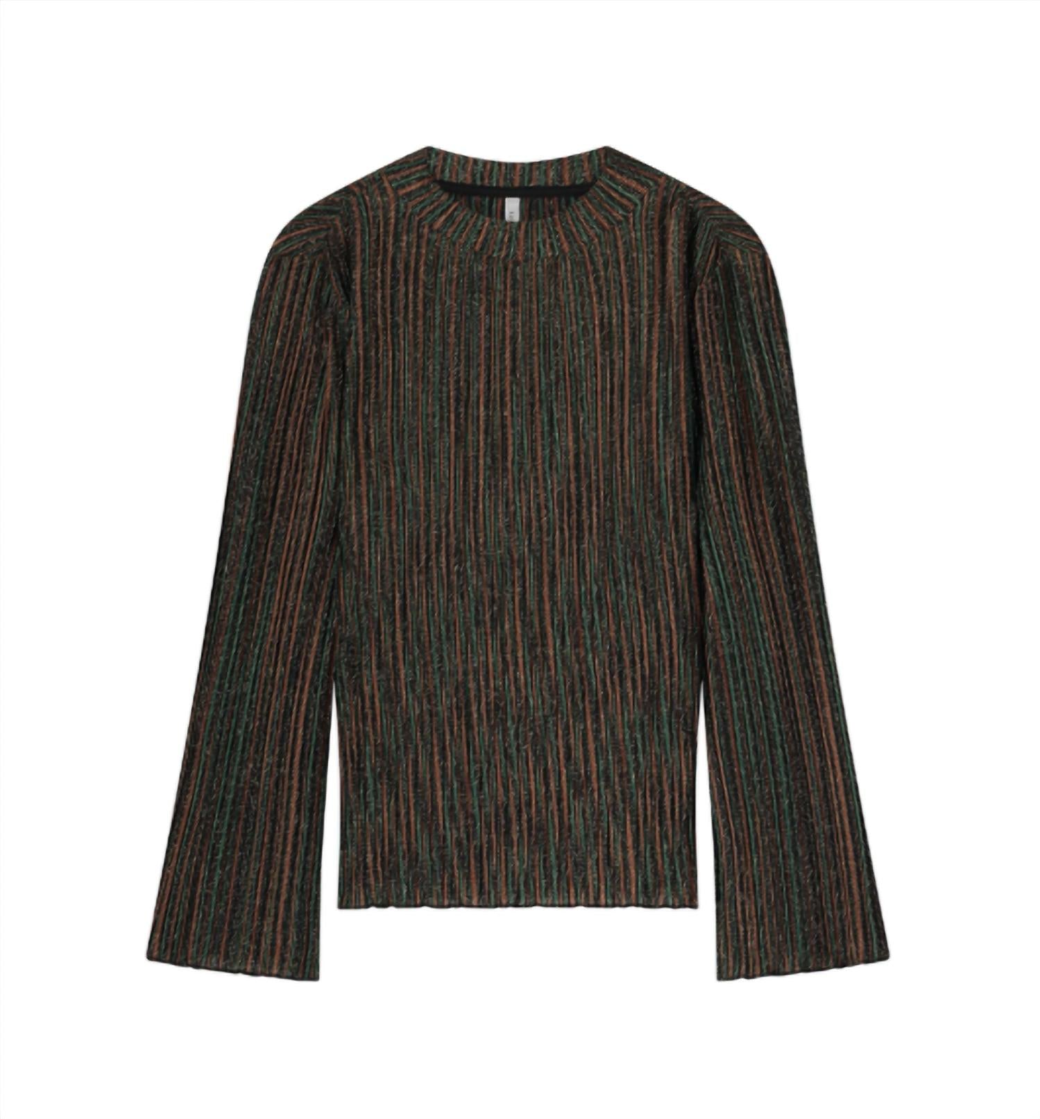 Summum - Lurex Stripes Plisse Jersey Top