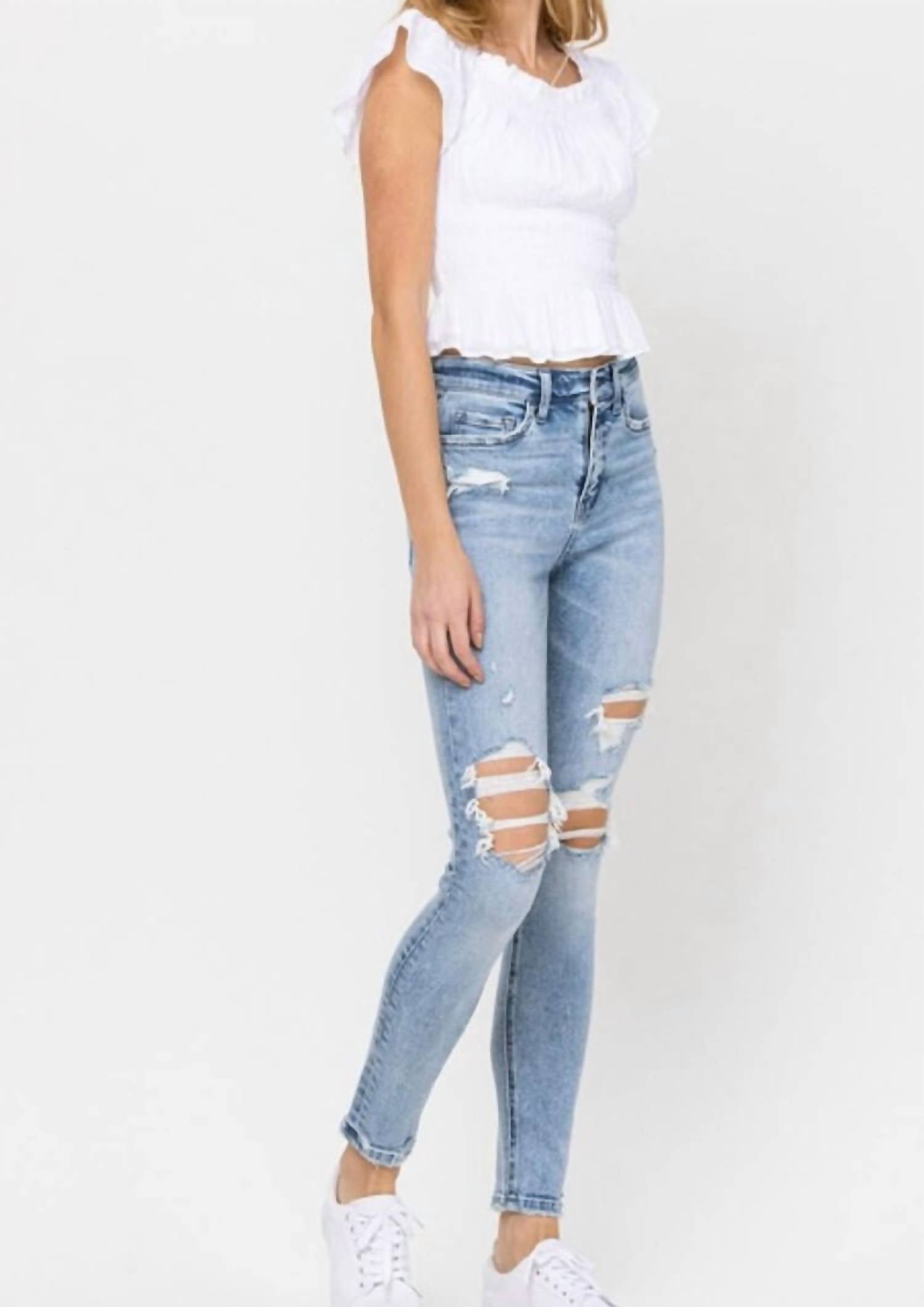 Vervet By Flying Monkey - High Rise Distressed Skinny Jean