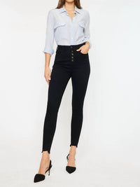 Kancan - High Rise Button Fly Distressed Super Skinny Jeans
