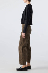 AMO Lillian Printed Trouser in dark sand - women's pants - alternate view