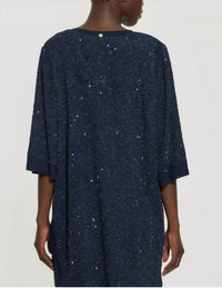 Antik Batik Stefi Mini Dress in dark navy - women's dress - detail view