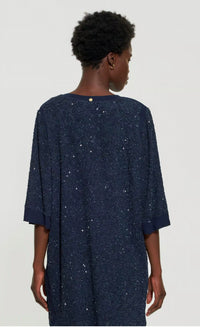 Antik Batik Stefi Mini Dress in dark navy - women's dress - alternate view