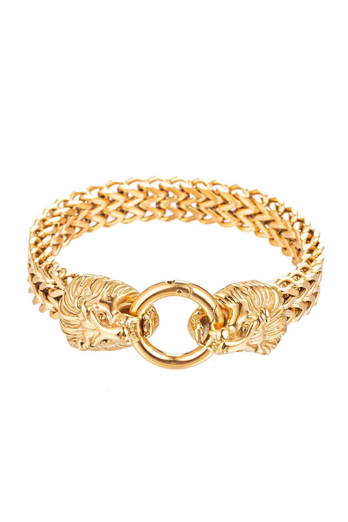 Eye Candy Los Angeles - Men's Double Lion Head Chain Bracelet