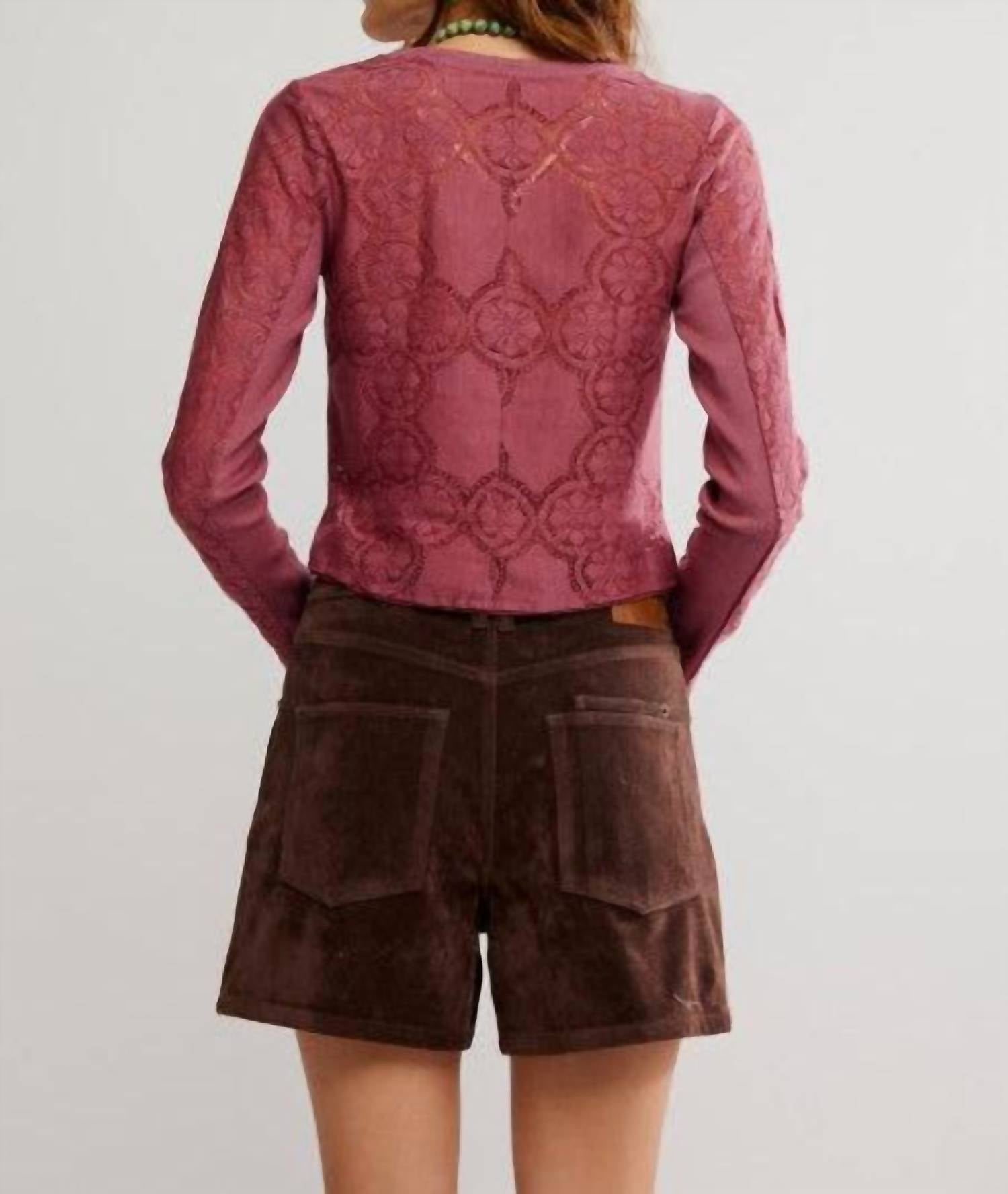Free People - Jae Lace Knit Long Sleeve Top