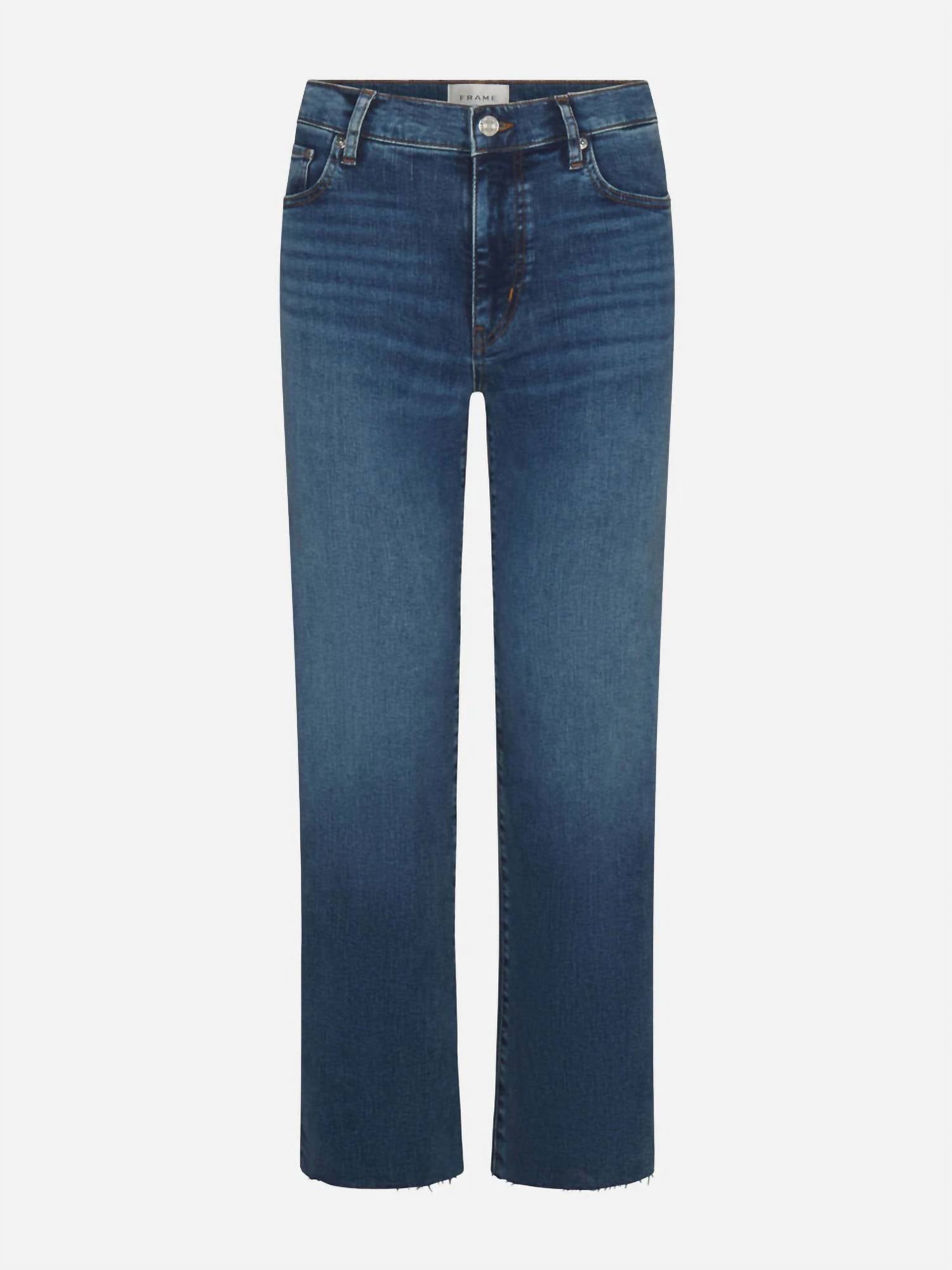 FRAME Mellow Stretch Denim Wide Leg Jeans in canal raw after - women's jeans - view 4