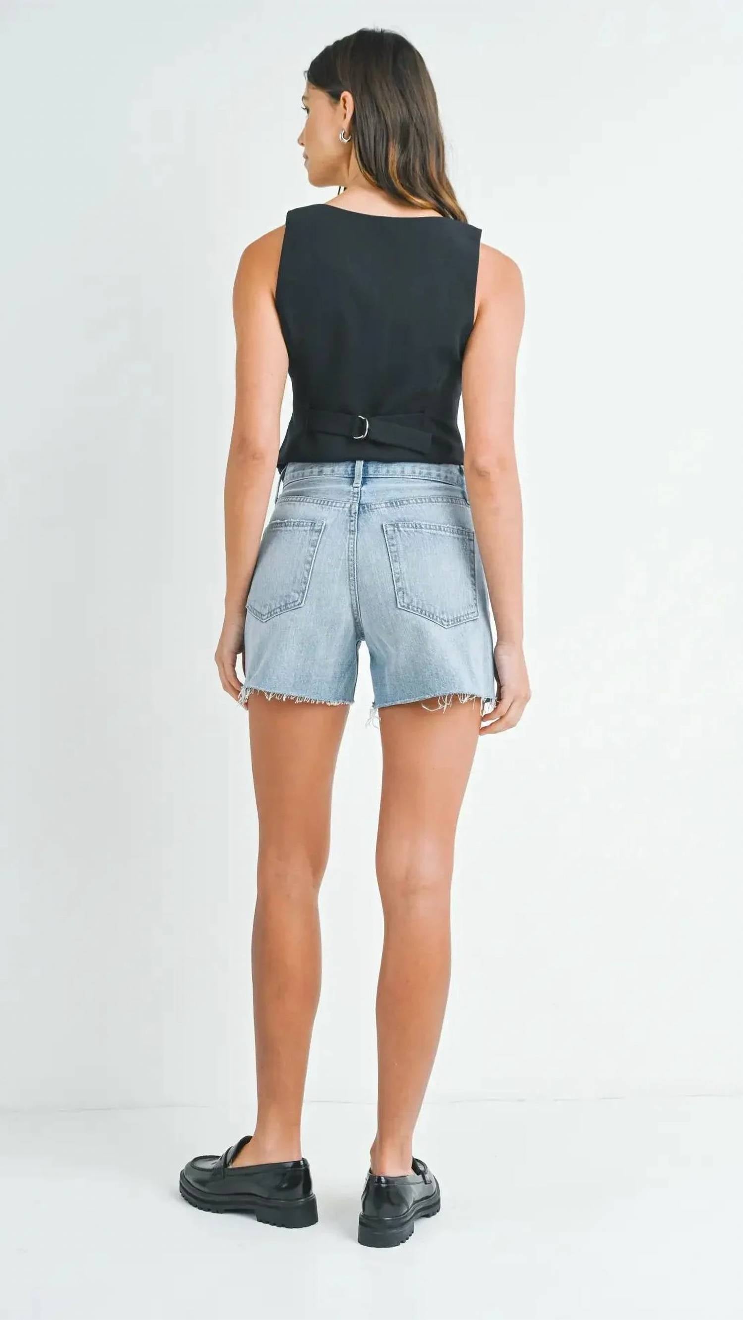 Just Black Denim - Longer Length Jean Short