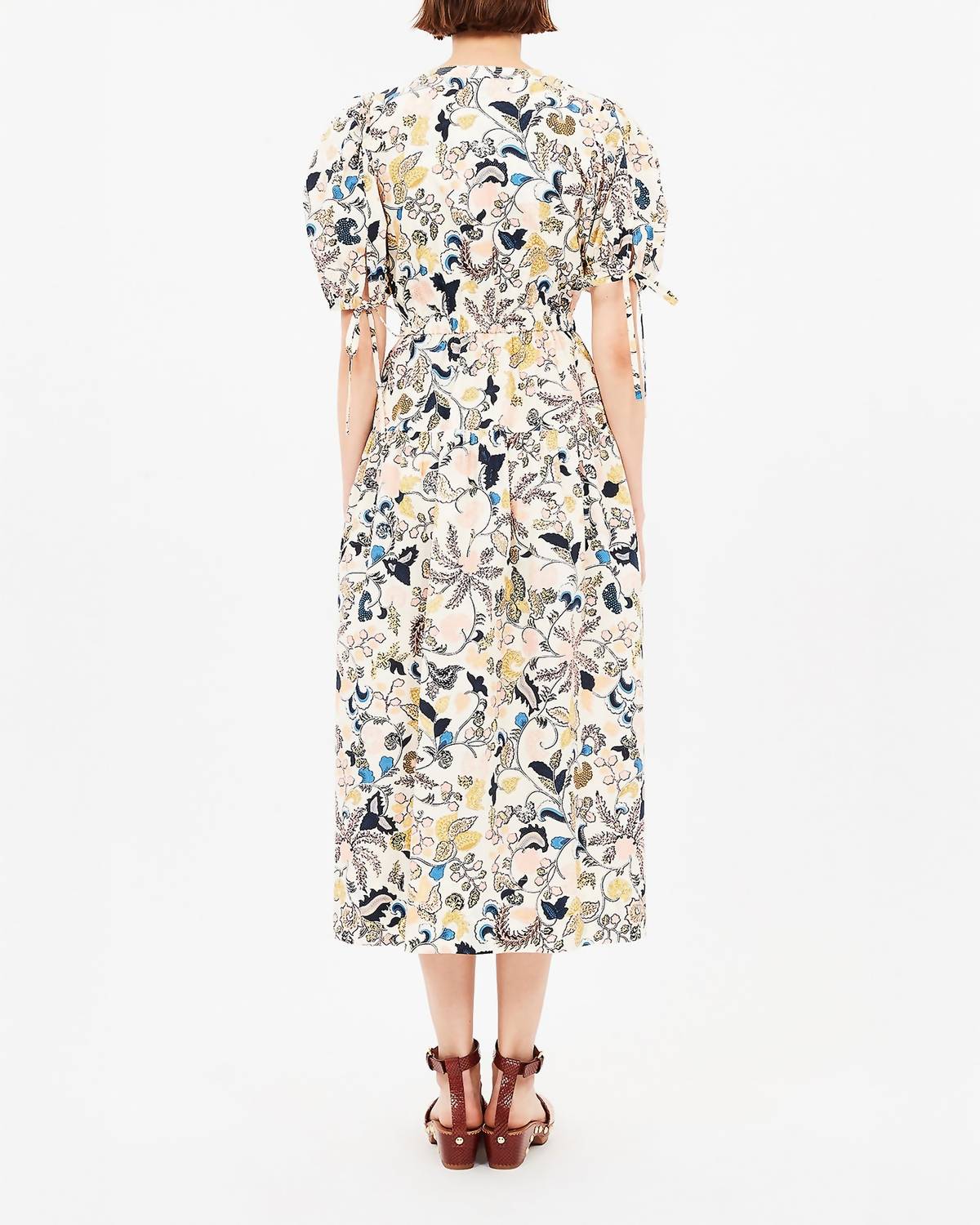 Ulla Johnson Adriana Short Sleeve Midi Dress in magnolia - women's dress - alternate view