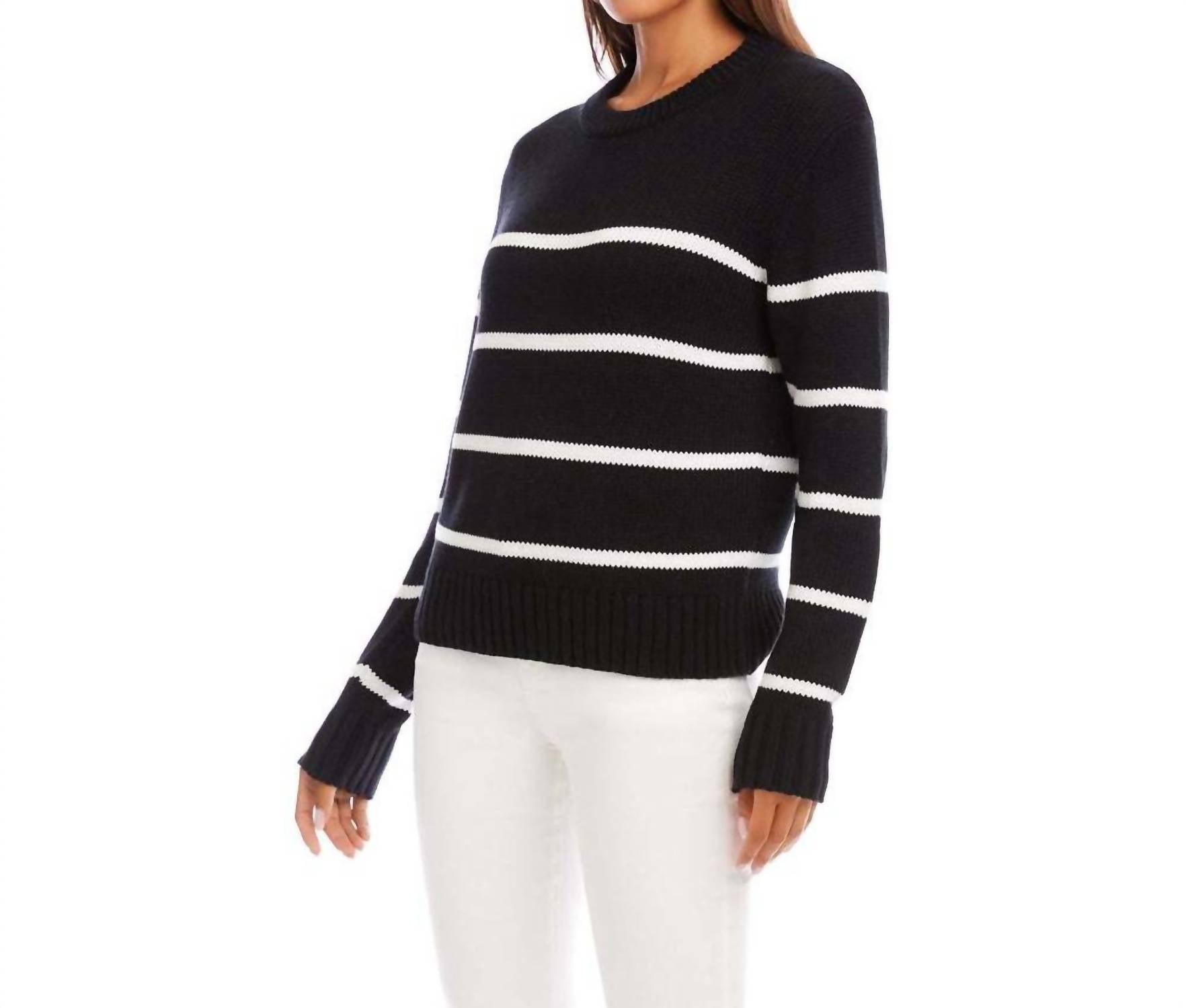 Karen Kane - Stripe Crew Neck Sweater