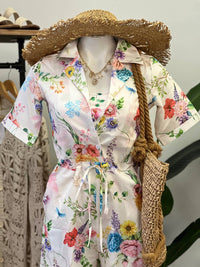 TFY Collection She Blossoms Jumpsuit in white multi - women's pants - alternate view