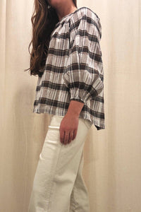 Nary - Windowpane Button Top