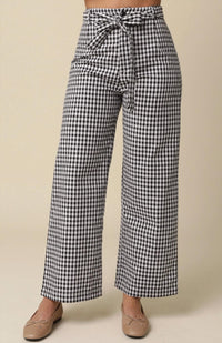 Olivaceous - Isis Gingham Tie-Waist Pants