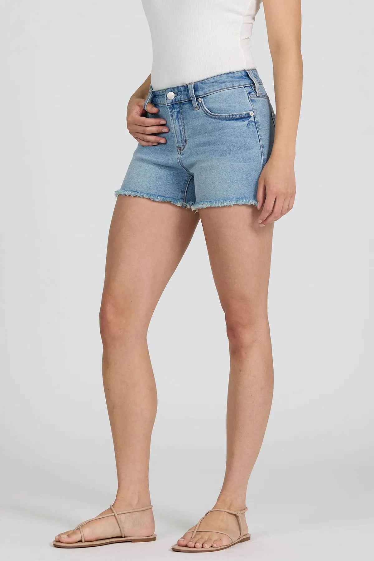Dear John Denim - Gigi Mid-rise Raw Cut Hem Denim Shorts