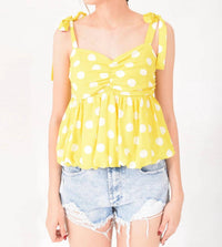 Wishlist - Elizabeth Polka Dot Peplum Top