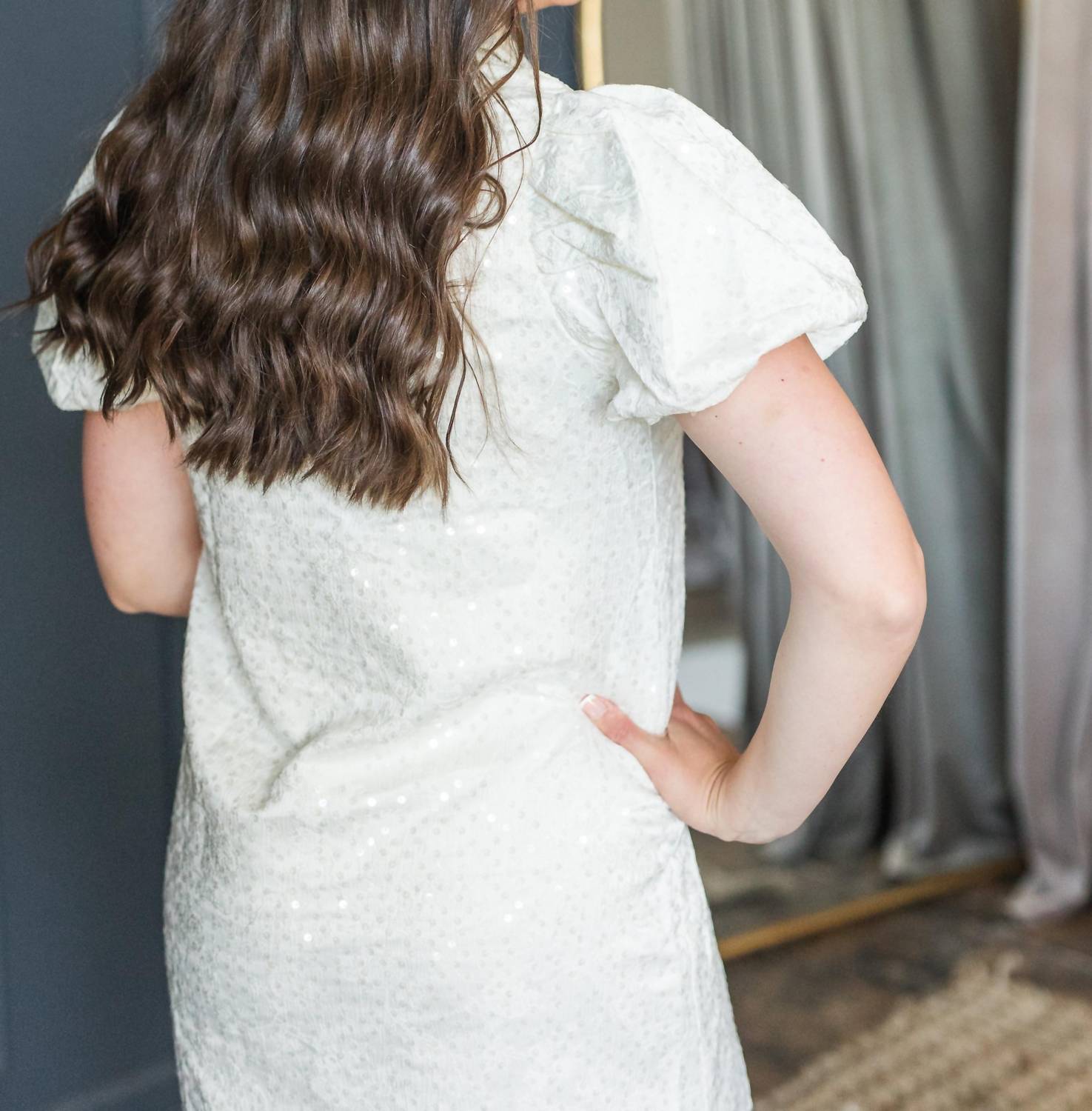 Tcec - Serena Puff Sleeve Collared Mini Dress