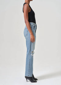 Agolde - '90s Pinch Waist Ripped High Waist Straight Leg Jeans