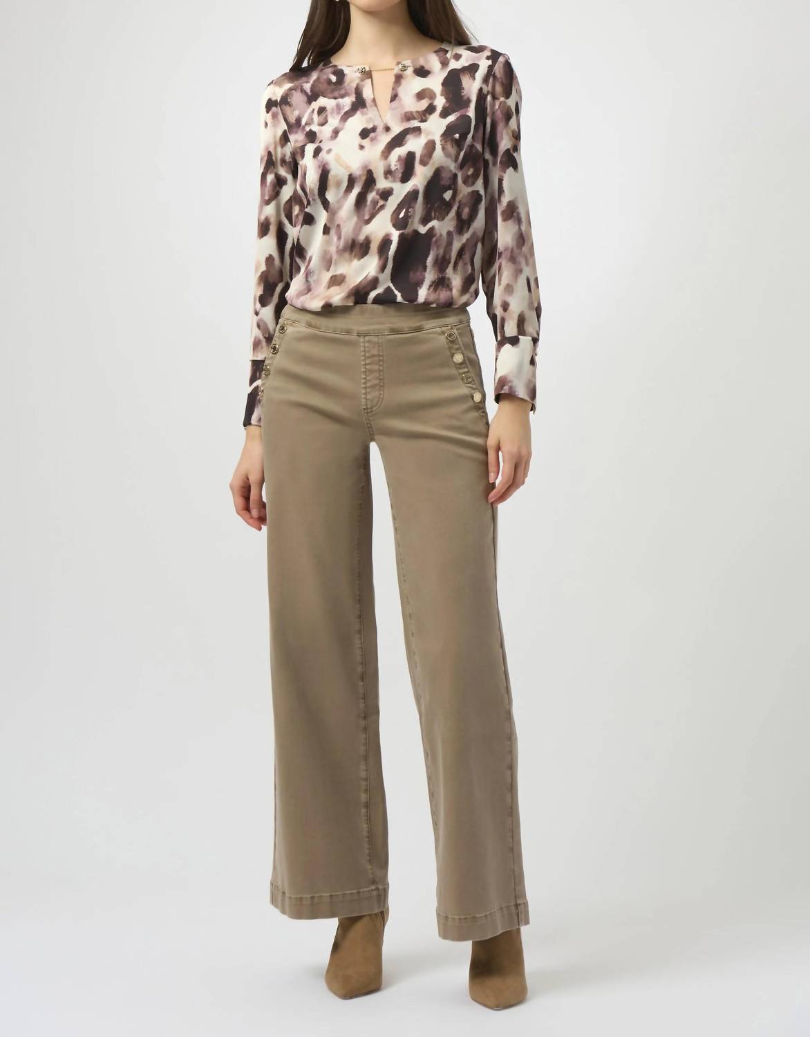 Joseph Ribkoff - Recycled Satin Animal Print Straight Top
