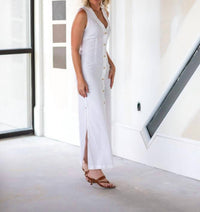onia Button Down Maxi Dress in white - women's dress - view 4