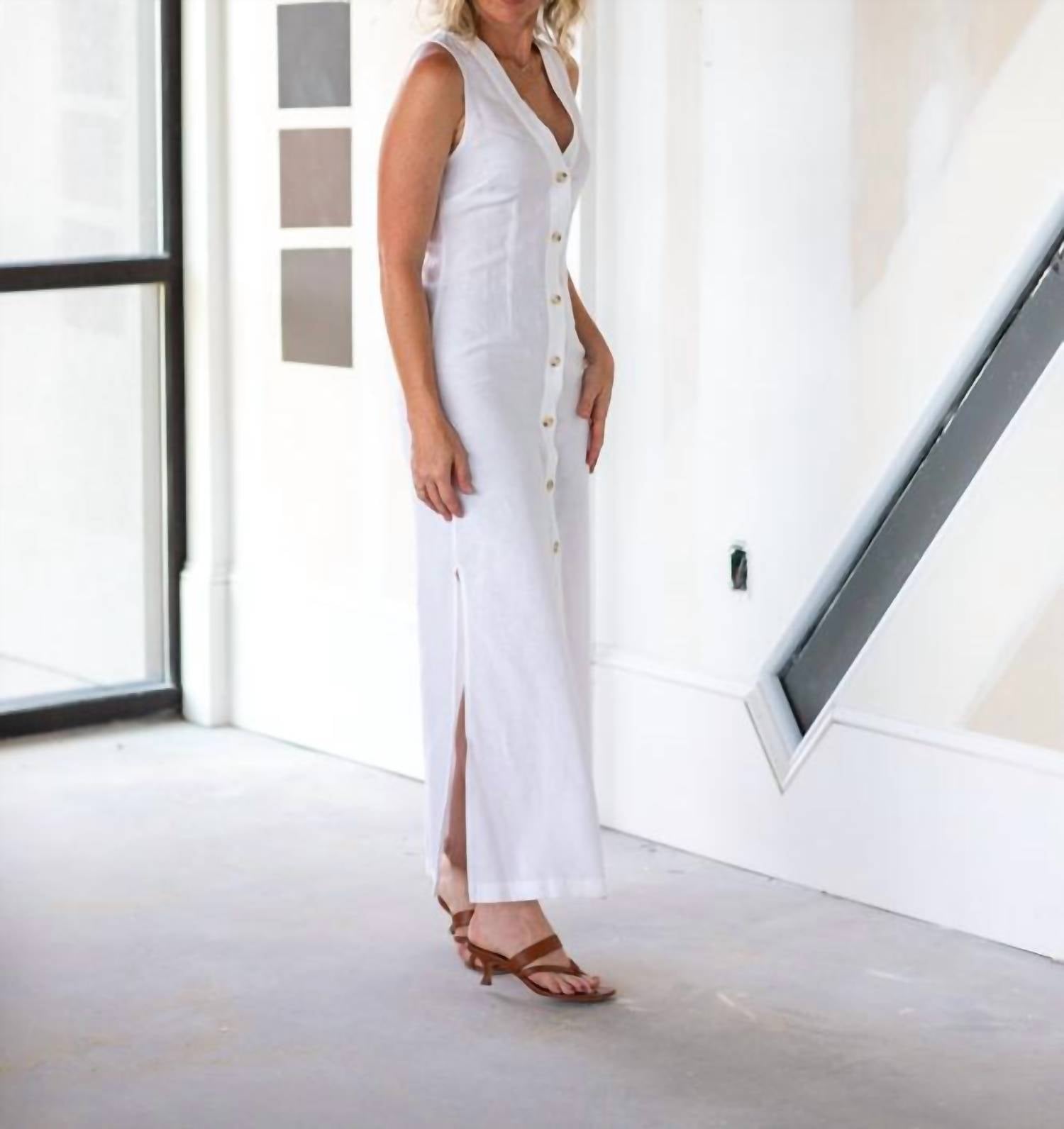 onia Button Down Maxi Dress in white - women's dress - view 4