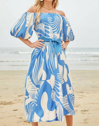 Jade - Off-Shoulder Flared Midi Dress