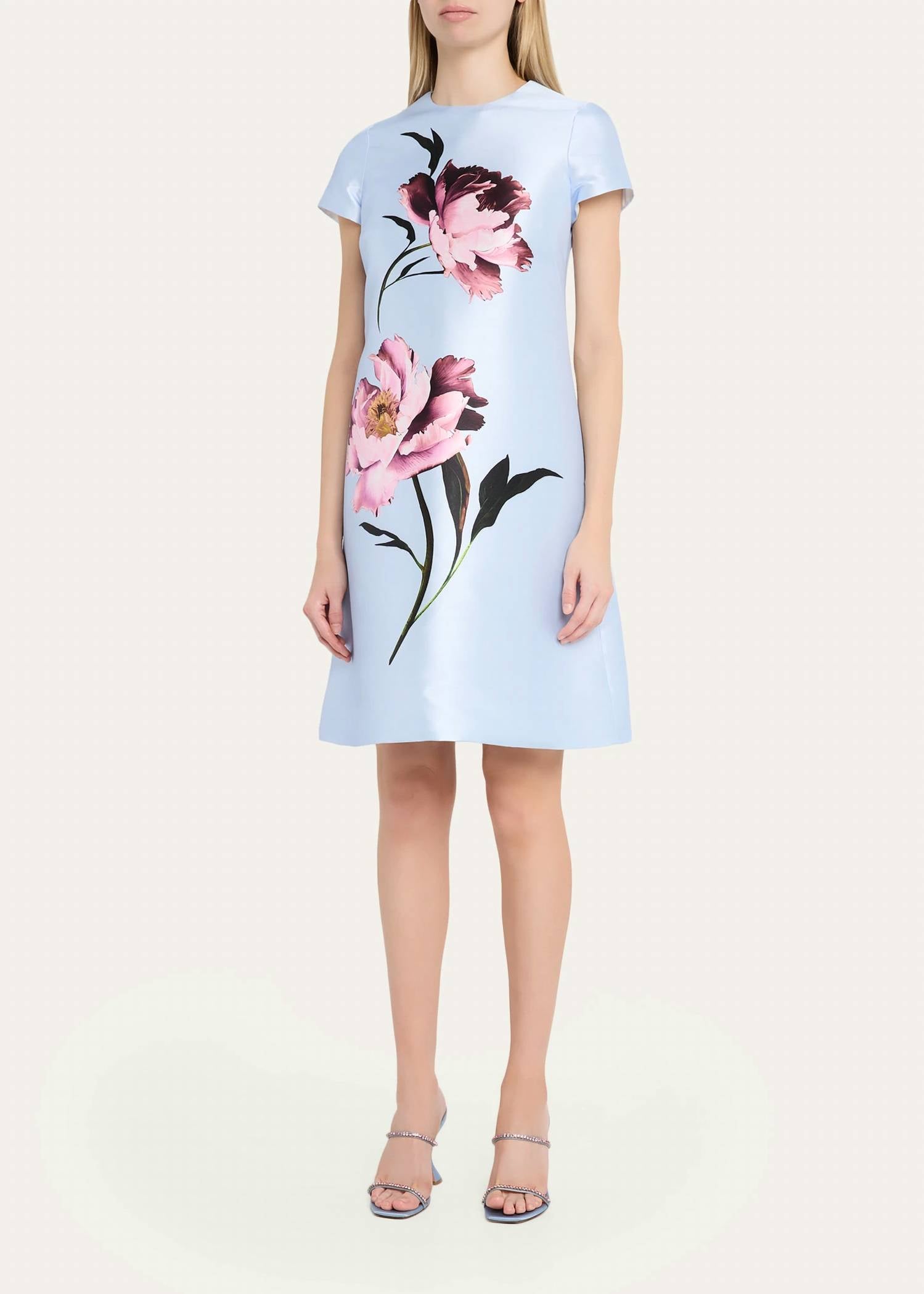 Teri Jon - Floral-Print Faille Dress