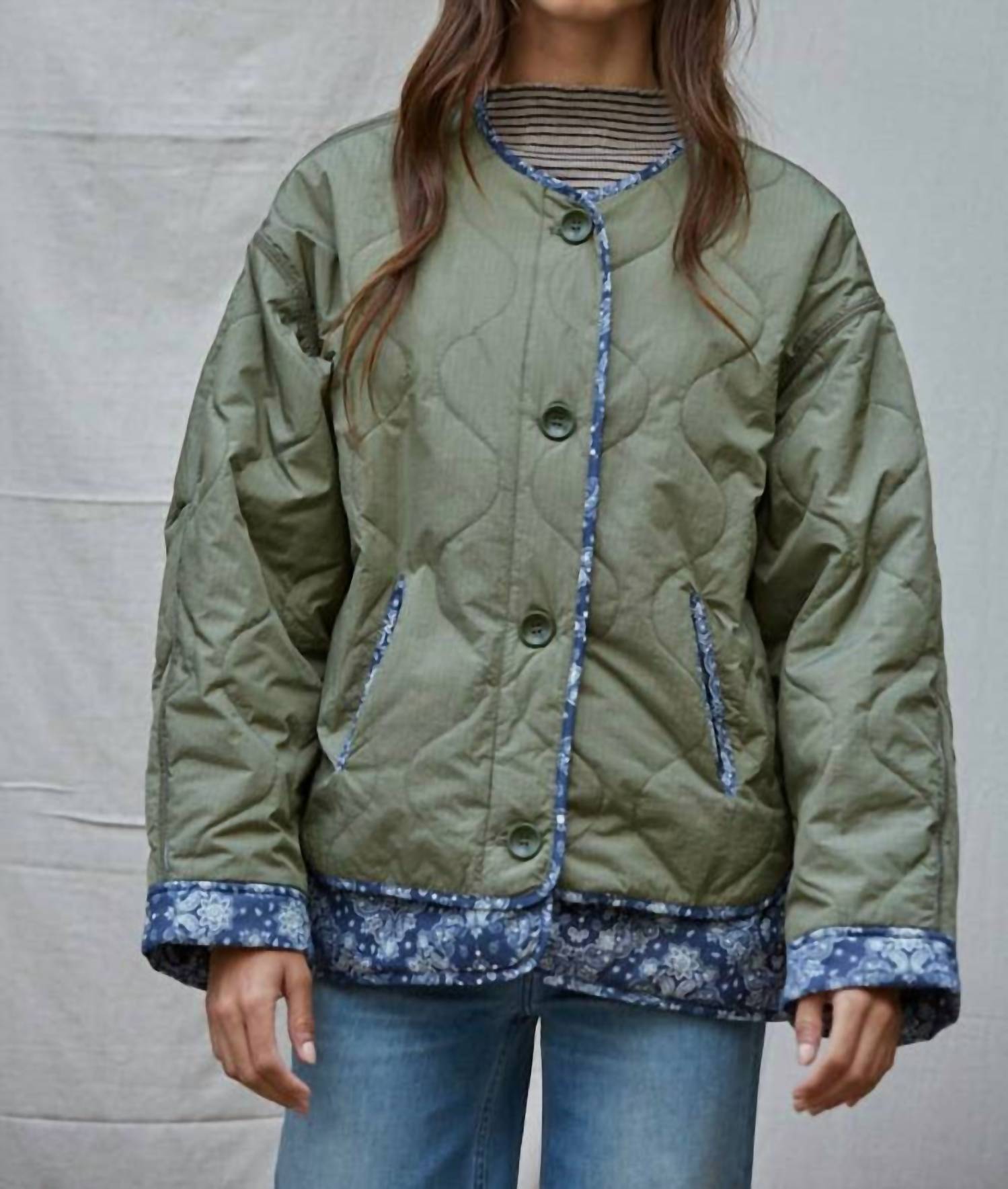 By Together - Quilted Padded Bomber Jacket