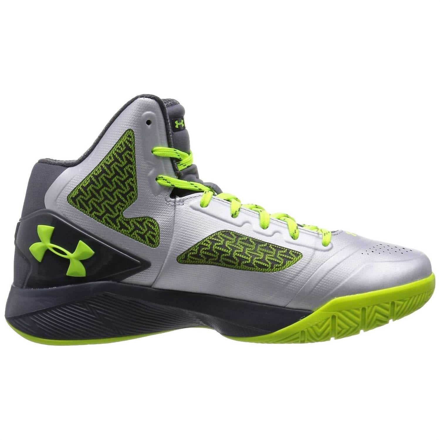 UNDER ARMOUR Men's Clutchfit Drive 2 Basketball Shoe in metallic silver - men's shoe - detail view