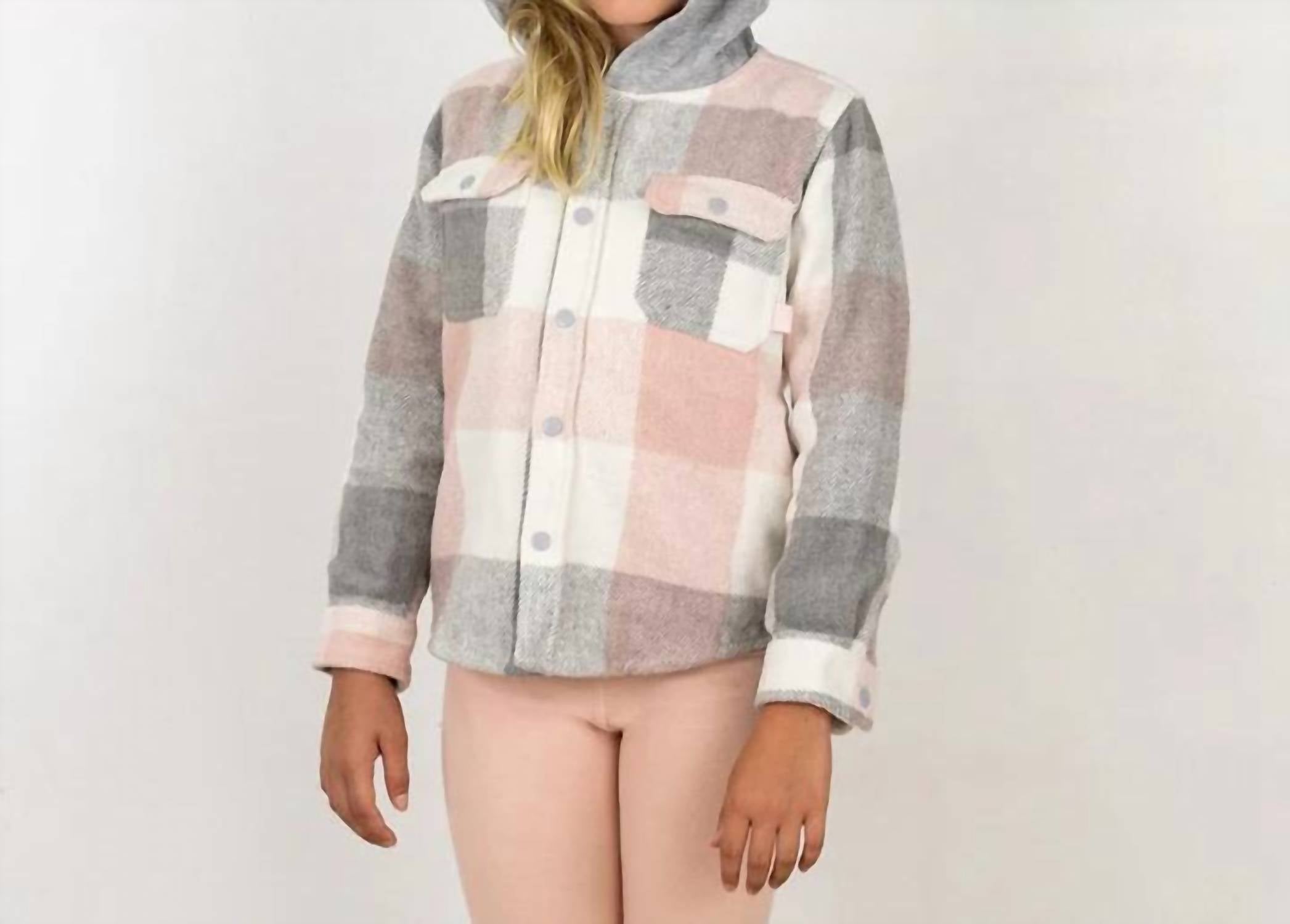 Tiny Whales - Girls' Coastline Hooded Flannel Jacket