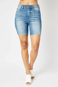 Judy Blue - High Waist Tummy Control Double Button Bermuda Shorts
