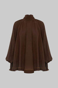 ALEMAIS Vito Blouse in brown - women's blouse - view 6