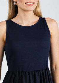 Elliott Lauren - Rib Knit Woven Combo Dress