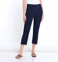 Multiples - Pull-on Crop Pant with Hem Trim