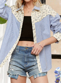 Adora - Bloom & Stripe Snap Shirt