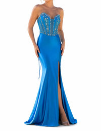 Portia&Scarlett - Long Column Strapless Prom Dress