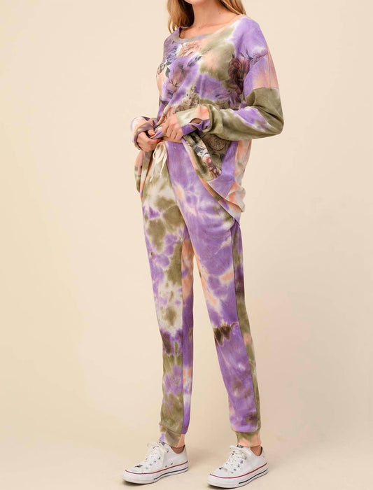 Blumin - Floral Tie Dye Jogger Set - PLUS