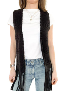 Autumn Cashmere - Diamond Stitch Fringe Vest