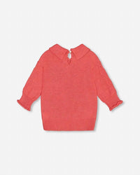 Deux Par Deux - Kids' 3/4 Knit Sweater With Collar