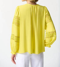 Joseph Ribkoff - V-neck Lace Detail Sleeve Relaxed Blouse