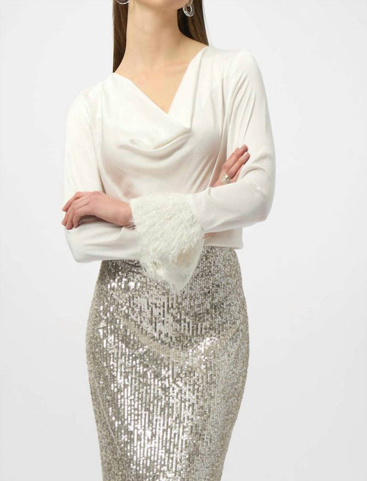 Joseph Ribkoff - Fringe Cuff Top