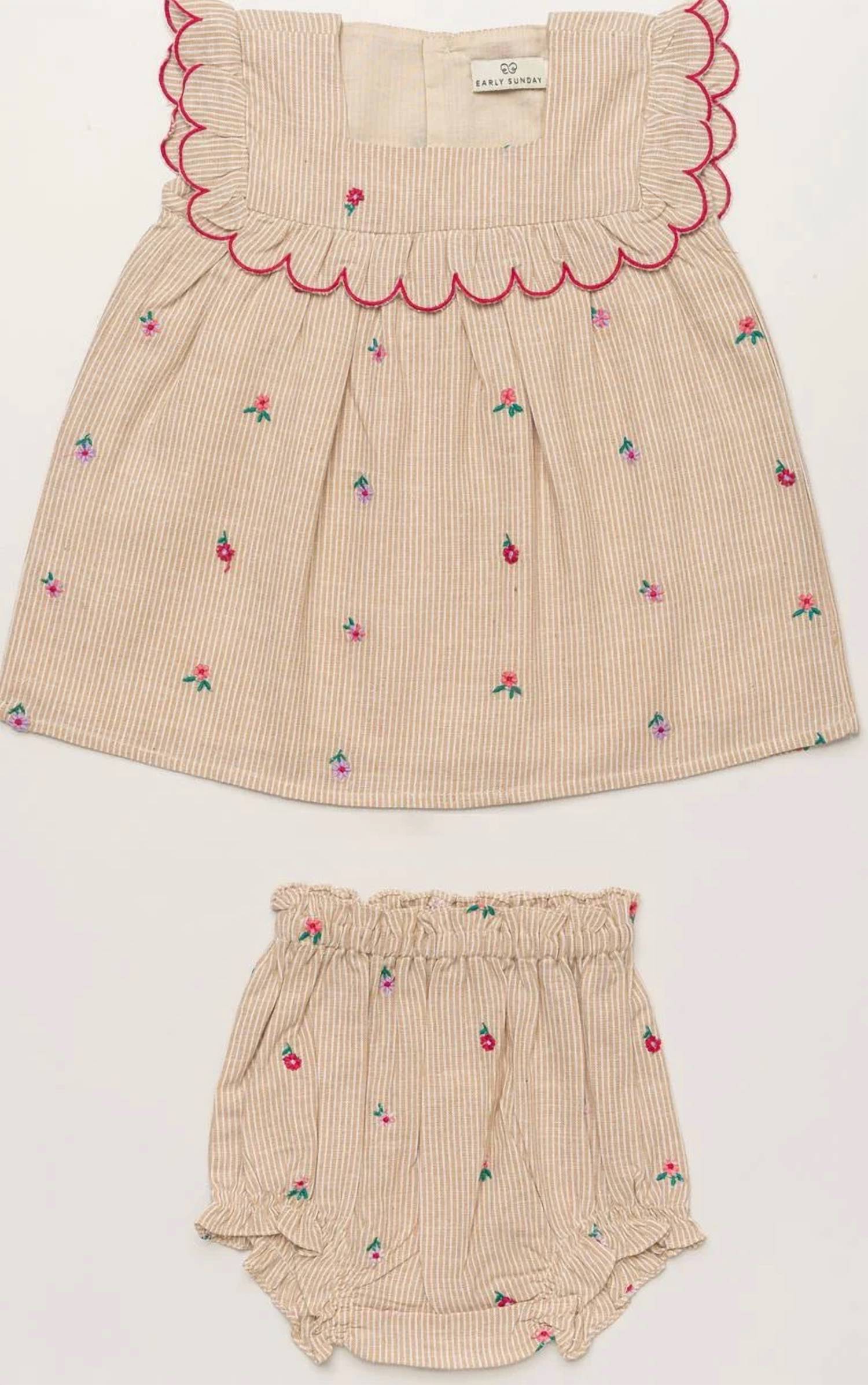 Early Sunday - Girl's Dolly Dress With Bloomers Set