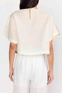CHRISTY LYNN Retti Crop Top in eden ivory - women's shirt - alternate view
