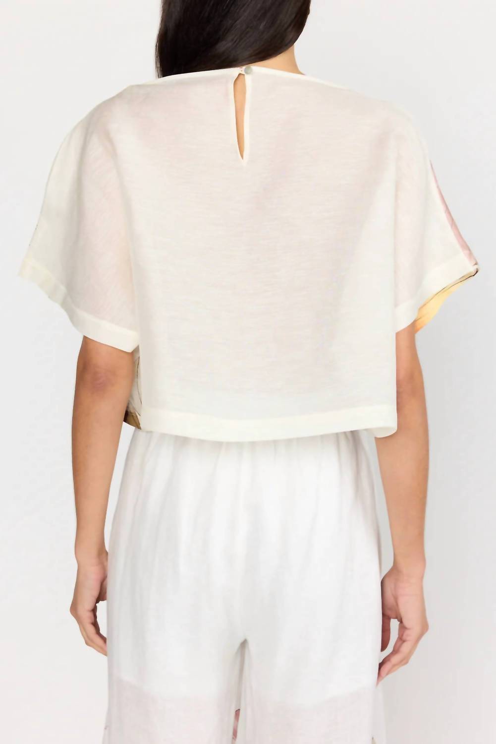 CHRISTY LYNN Retti Crop Top in eden ivory - women's shirt - alternate view