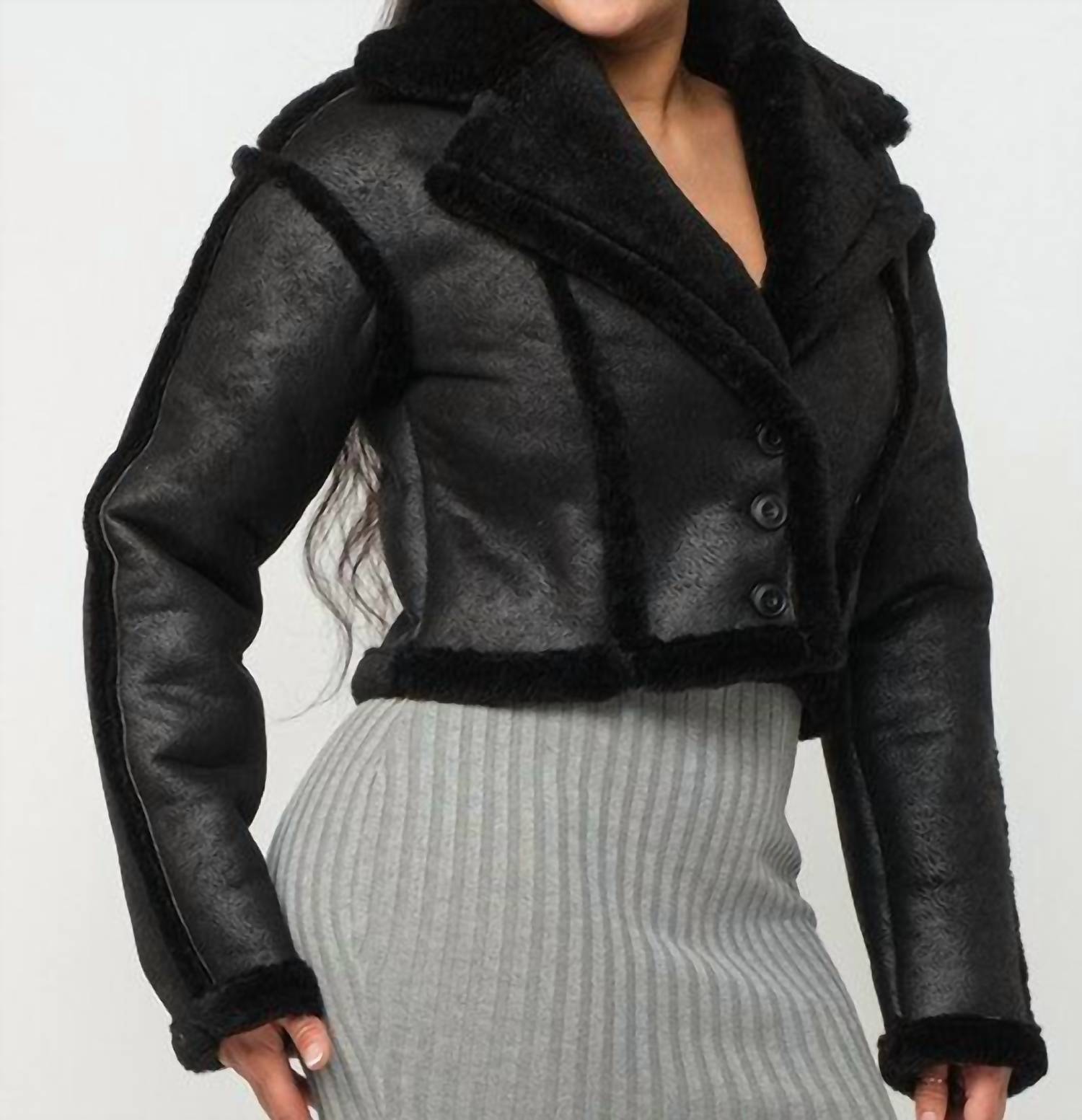 Hera Collection - Faux Suede Moto Jacket