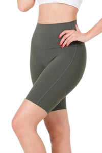 Zenana - Athletic High Waist Biker Shorts